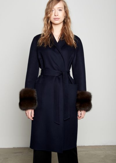 cappotto cashmere blu loro piana zibellino