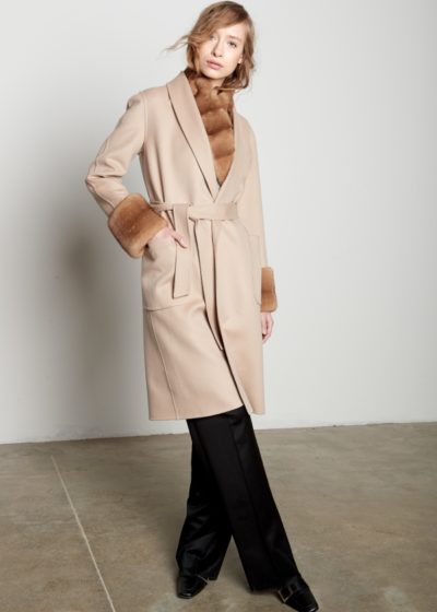 cappotto cashmere loro piana con polsi in visone