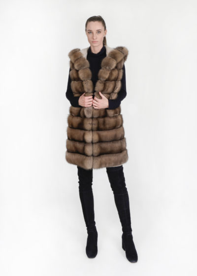 gilet zibellino reversibile cashmere