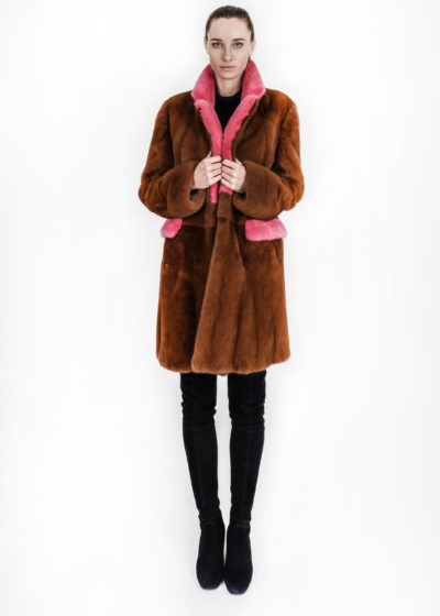 cappotto visone nocciola